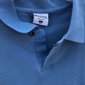Columbia Sportswear Co Men’s Blue SS Polo Shirt L Athleisure Activewear Slits
